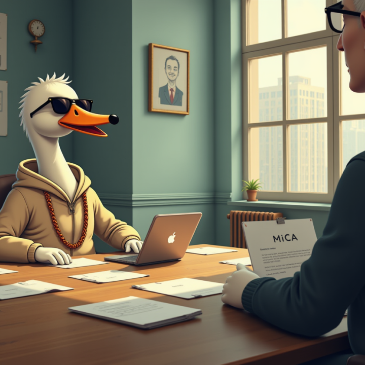 Swan in business meeting
